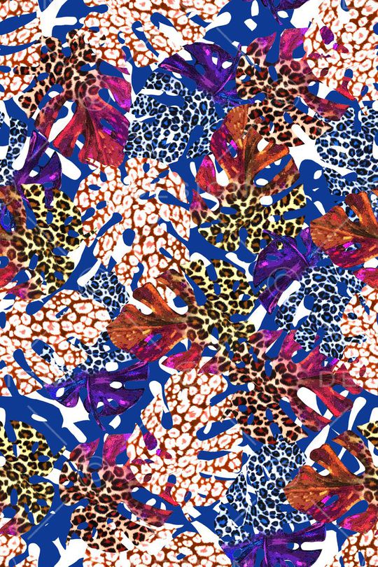 热带树叶印花华亿平台图片