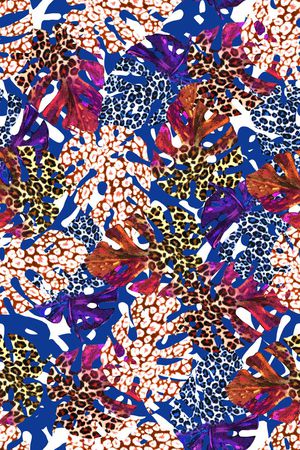 热带树叶印花华亿平台图片