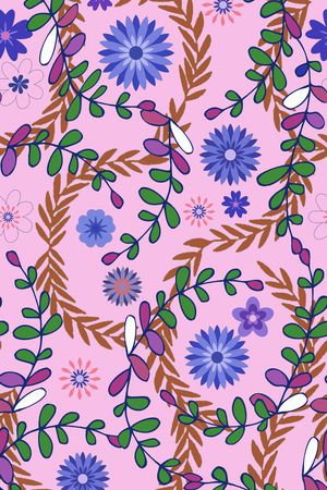 几何花卉印花华亿平台图片