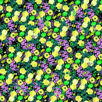 645430-花卉碎花蓝色小花朵满幅绿