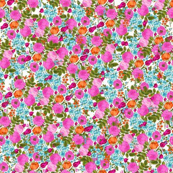 645431-花卉碎花蓝色小花朵满幅紫