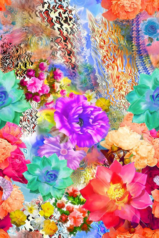 花卉印花华亿平台图片