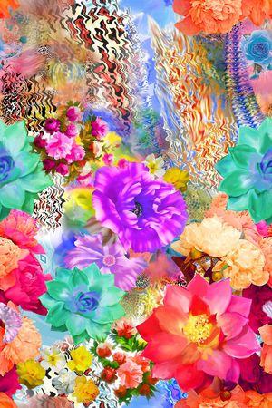 花卉印花华亿平台图片