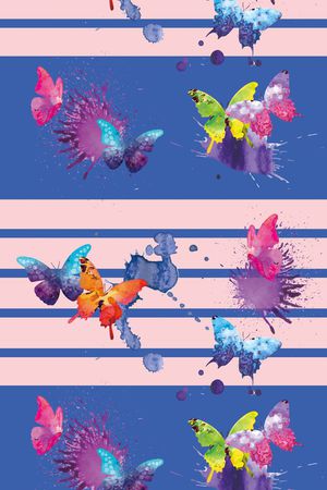 蝴蝶印花华亿平台图片