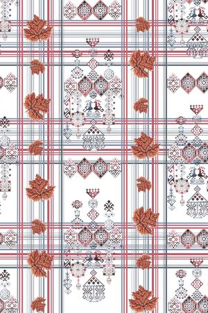 抽象手绘满版刺绣印花华亿平台图片