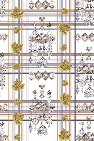 抽象手绘满版刺绣印花华亿平台图片