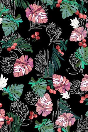 树叶花印花华亿平台图片