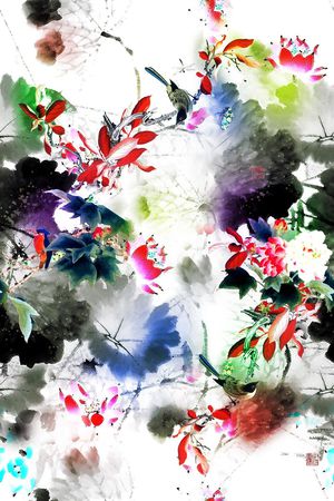 荷花印花华亿平台图片