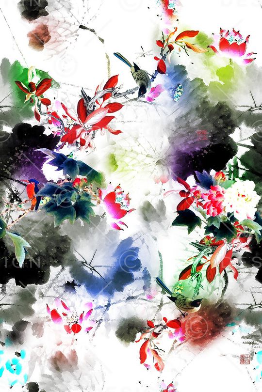 荷花印花华亿平台图片