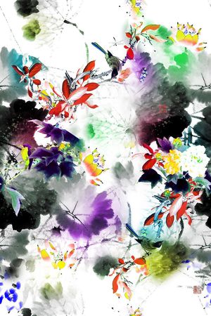 荷花印花华亿平台图片