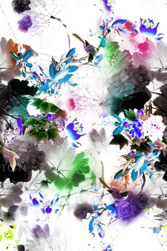 荷花印花华亿平台图片