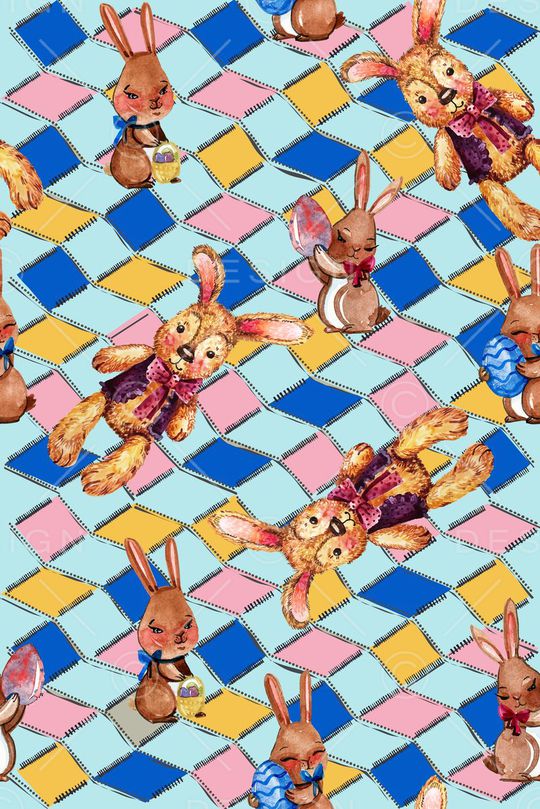 几何格子印花华亿平台图片