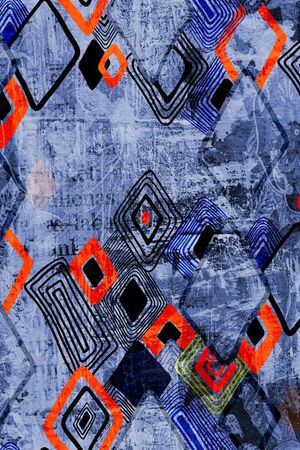 抽象色块印花华亿平台图片