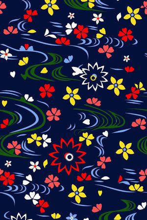 手绘花纹花枝印花华亿平台图片