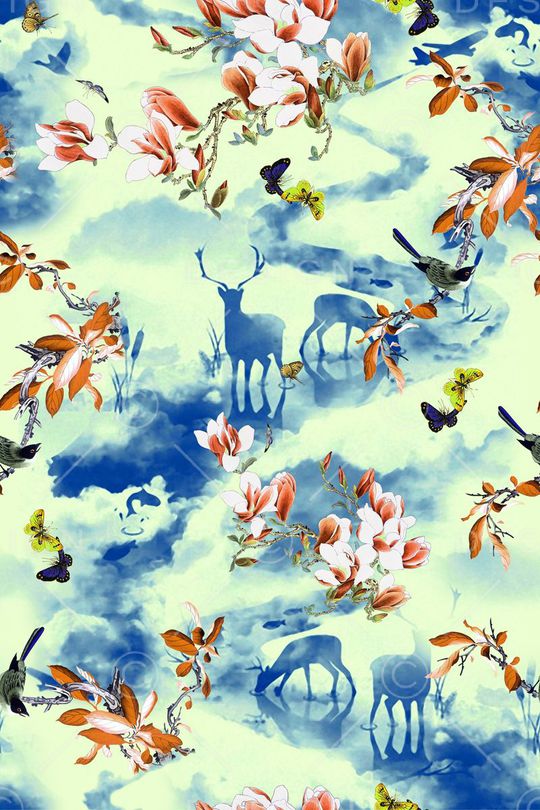 花卉印花华亿平台图片