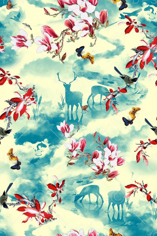 花卉印花华亿平台图片