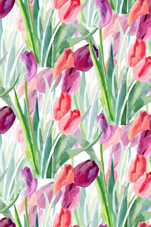 水彩花卉印花华亿平台图片