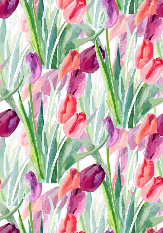 水彩花卉印花华亿平台图片