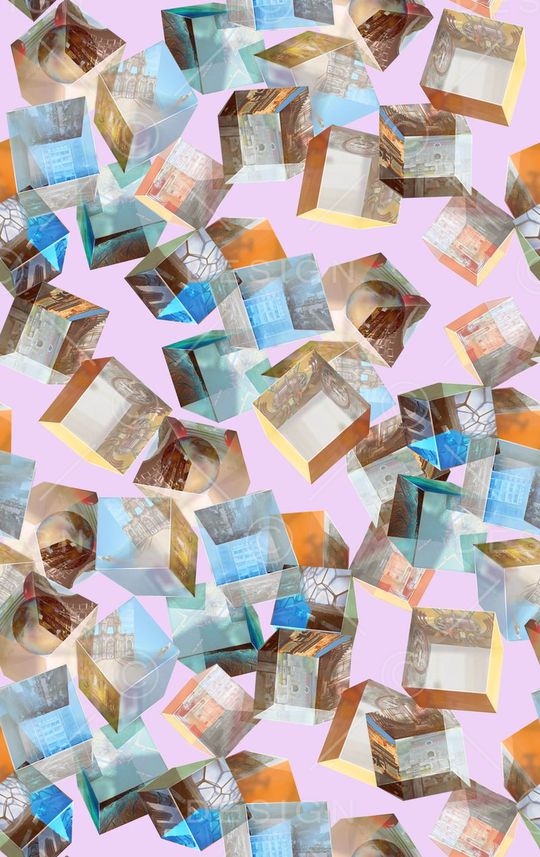 小方块印花华亿平台图片