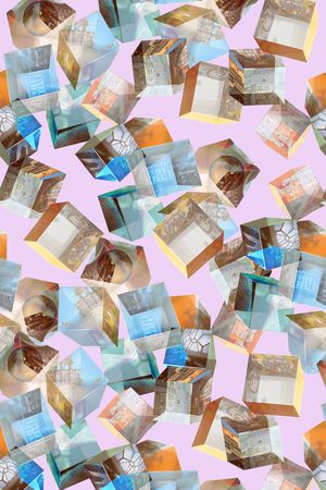 小方块印花华亿平台图片