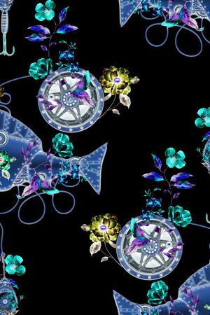 男装花卉印花华亿平台图片