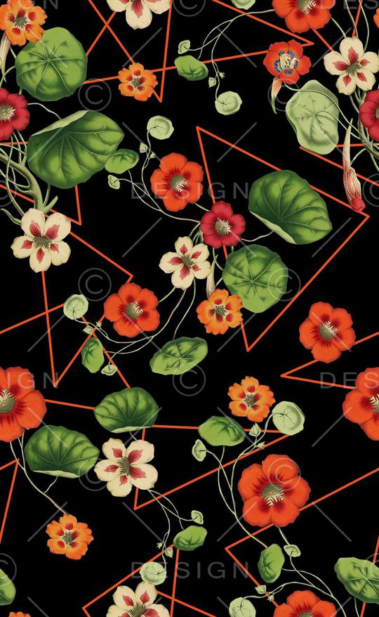 时尚配色复古花卉印花华亿平台图片