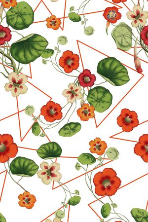 时尚配色复古花卉印花华亿平台图片