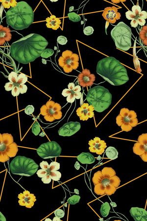 时尚配色复古花卉印花华亿平台图片