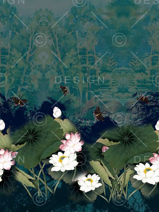 荷花印花华亿平台图片