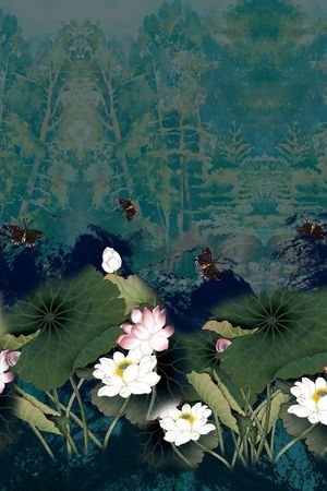 荷花印花华亿平台图片