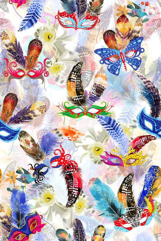 时尚面具印花华亿平台图片