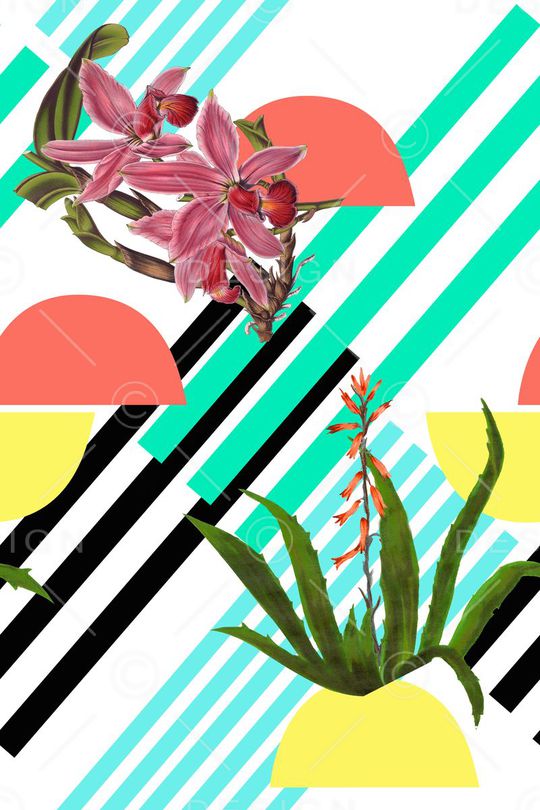 几何条纹印花华亿平台图片