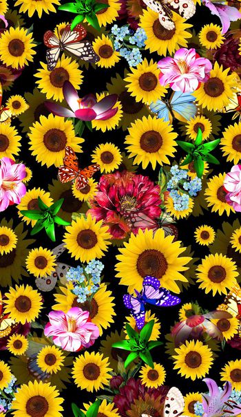 向日葵印花华亿平台图片