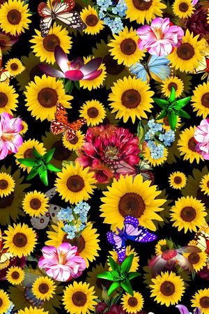 向日葵印花华亿平台图片