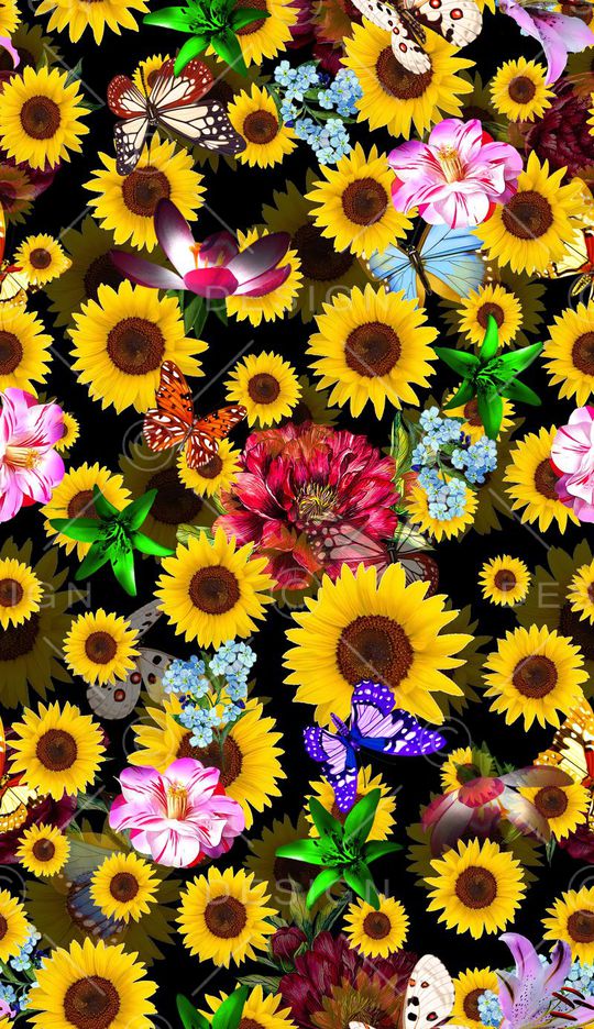 向日葵印花华亿平台图片