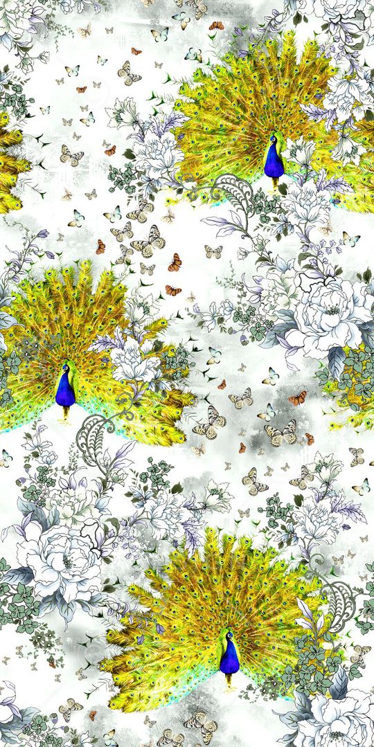 孔雀印花华亿平台图片