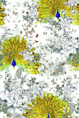 孔雀印花华亿平台图片