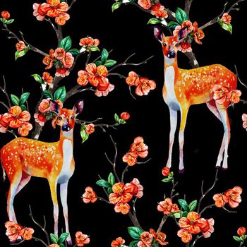 646685-梅花梅花鹿黑