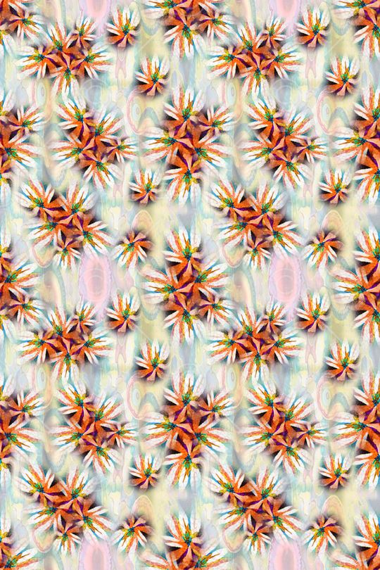 抽象花卉印花华亿平台图片