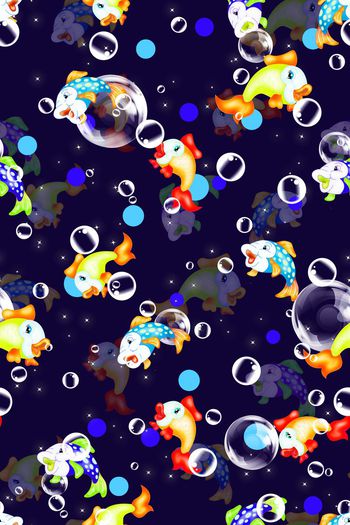 646851-手绘可爱卡通鱼吐泡泡