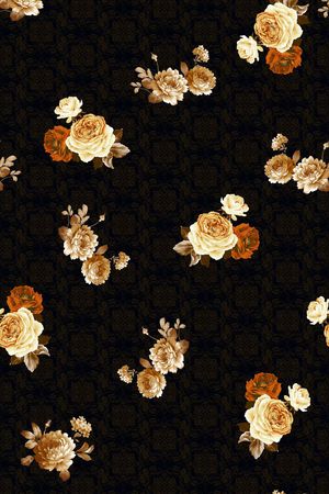 复古高贵印花华亿平台图片