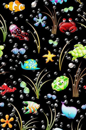 海底动物印花华亿平台图片