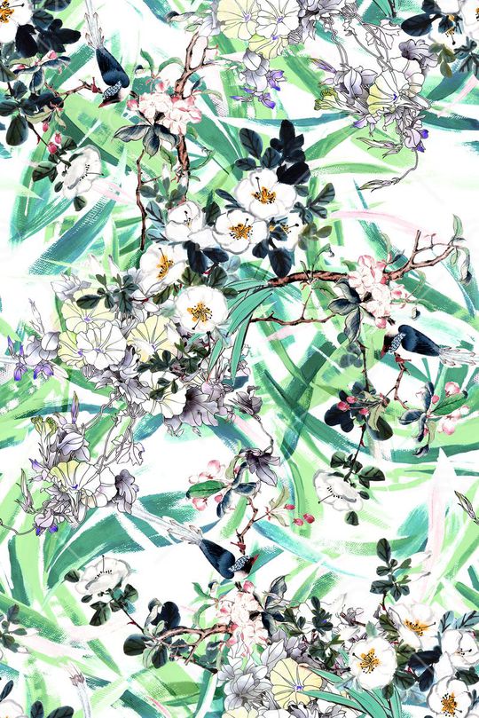 中国风印花华亿平台图片