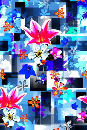 几何、花卉、拼接、渐变印花华亿平台图片