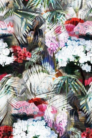 油画、热带、抽象印花华亿平台图片