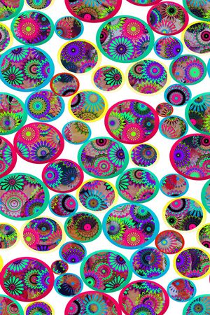 抽象矢量色块彩色花朵印花华亿平台图片