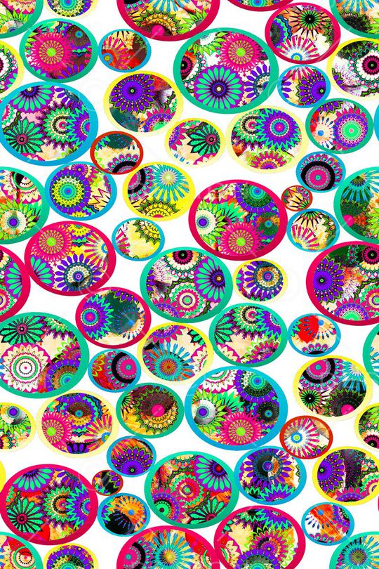 抽象矢量色块彩色花朵印花华亿平台图片