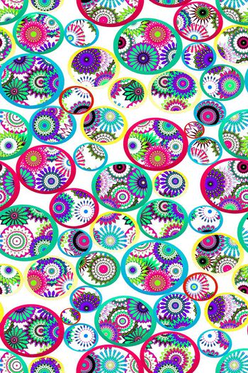 647132-时尚圆形花纹 几何花朵--3