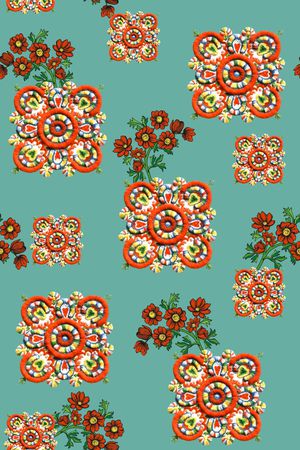 抽象手绘满版中国风印花华亿平台图片