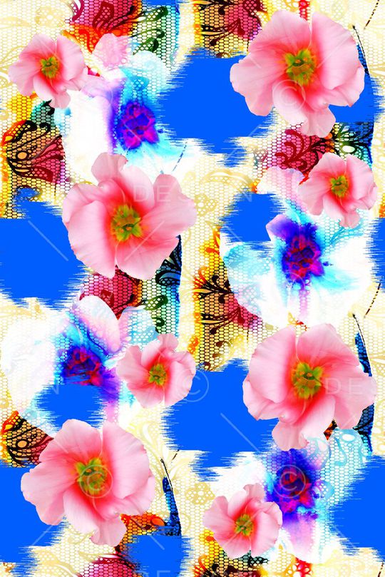 抽象手绘满版底纹印花华亿平台图片